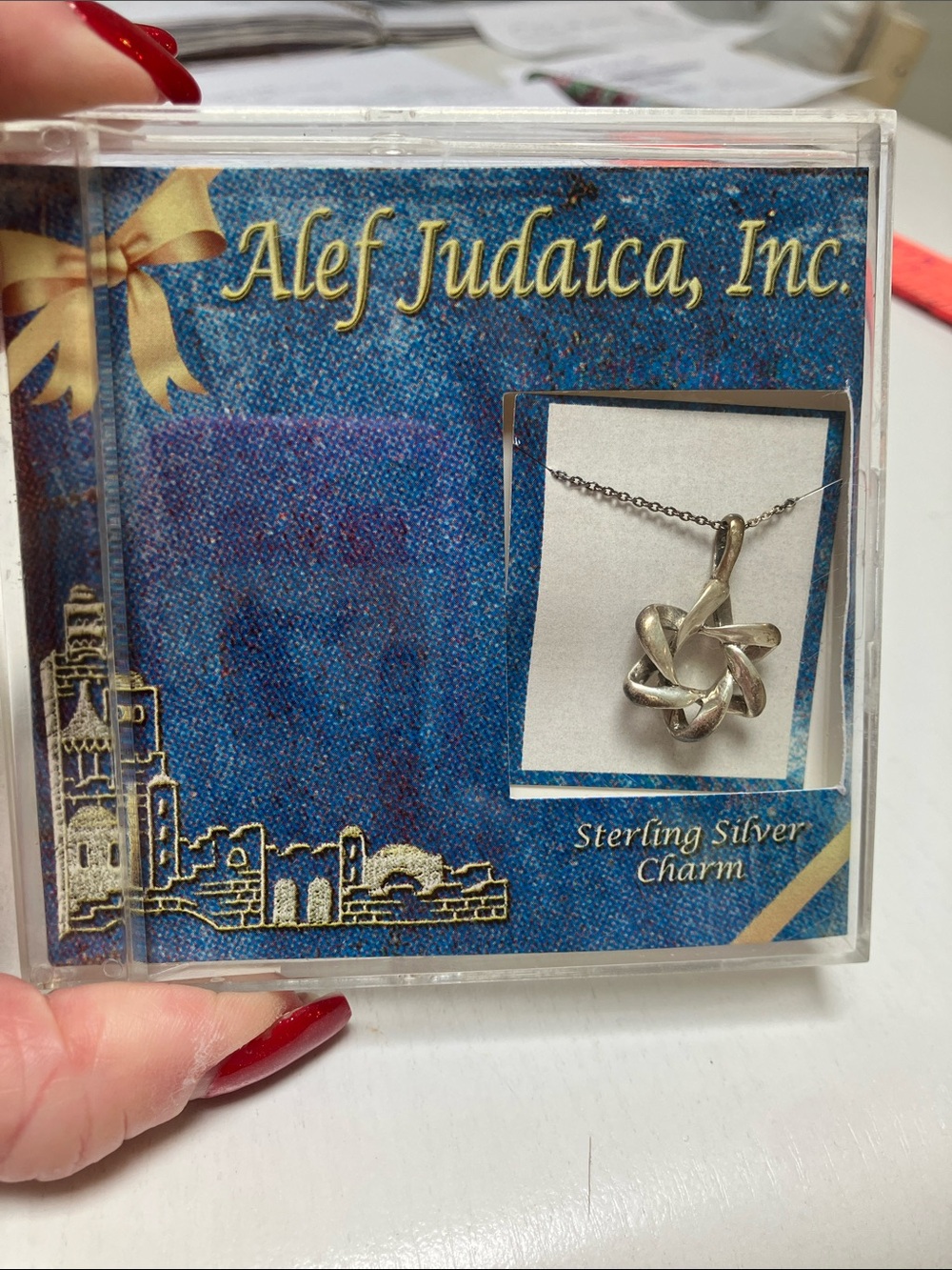 Alef Judaica Sterling Silver Star of David  Pendant - Silver